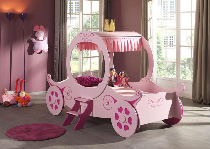 Autobed Princess Kate Koets - 90x200 - Roze, Kinderen en Baby's, Kinderkamer | Bedden