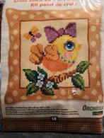 Kruissteek kussen Orchidea Vogeltje, Hobby en Vrije tijd, Ophalen of Verzenden, Nieuw, Handborduren, Borduurpakket