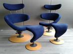 Set van 2x Variér (Stokke) Peel (Nachtblauw), Heel Mooi!, Huis en Inrichting, Fauteuils, Ophalen, Metaal, Zo goed als nieuw, Variér