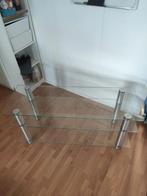 Glazen TV Meubel, Ophalen, Gebruikt, 100 tot 150 cm, Glas