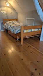 1 persoons houten bed + matras, Ophalen, Gebruikt, Eenpersoons, 80 cm