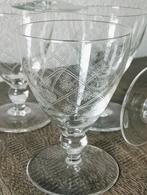 Vintage Antiek kristallen glasservies, wijnglazen, glazen, Antiek en Kunst, Ophalen of Verzenden