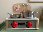 Houten Speelkeuken Hape Portable Cooktop met accessoires, Kinderen en Baby's, Ophalen of Verzenden, Zo goed als nieuw, Hout