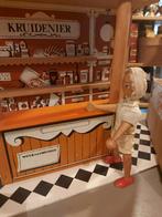 Vintage poppen winkeltje,kruidenier,met pop en doos producte, Ophalen, Gebruikt, Poppenhuis