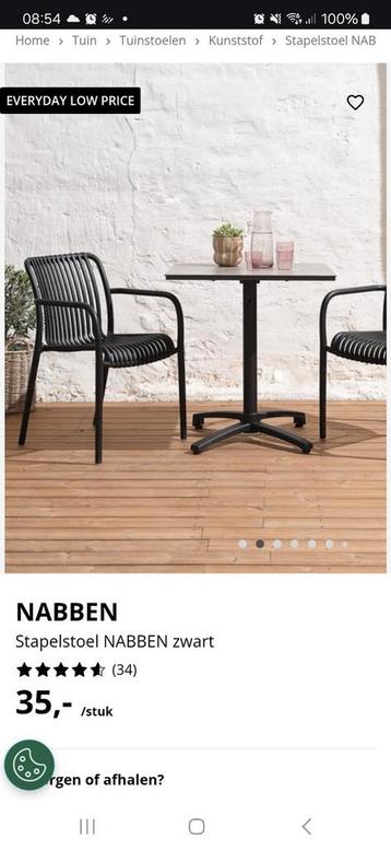 Stapelbare tuinstoelen zwart beschikbaar voor biedingen