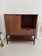 Mooie dressoir kast walnoot, Ophalen, 100 tot 150 cm, Nieuw, Metaal