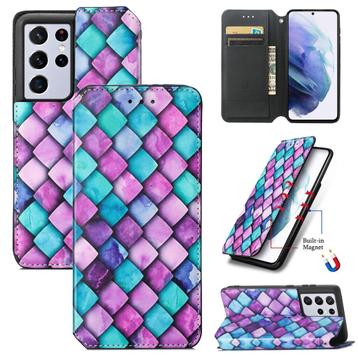 Luxe PU Lederen Wallet Case voor Galaxy S21 Ultra _ Kleur #6 beschikbaar voor biedingen