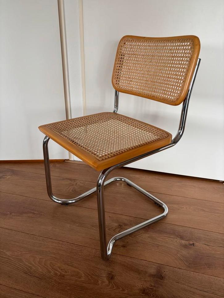 Eetkamerstoel stoel chrome, Huis en Inrichting, Stoelen, Gebruikt, Eén, Metaal, Bruin, Ophalen