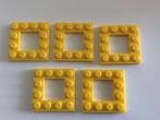 Lego 5 plaatjes 4x4 met gat 2x2 Geel, Nieuw, Ophalen of Verzenden, Lego, Losse stenen
