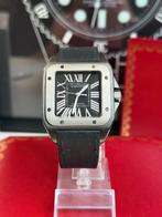 Cartier Santos 100 - Full Set, Sieraden, Tassen en Uiterlijk, Horloges | Heren, Staal, Polshorloge, Kunststof, Zo goed als nieuw