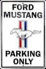 Ford Mustang parking only bord GT cabrio fastback (wit), Nieuw, Reclamebord, Ophalen of Verzenden