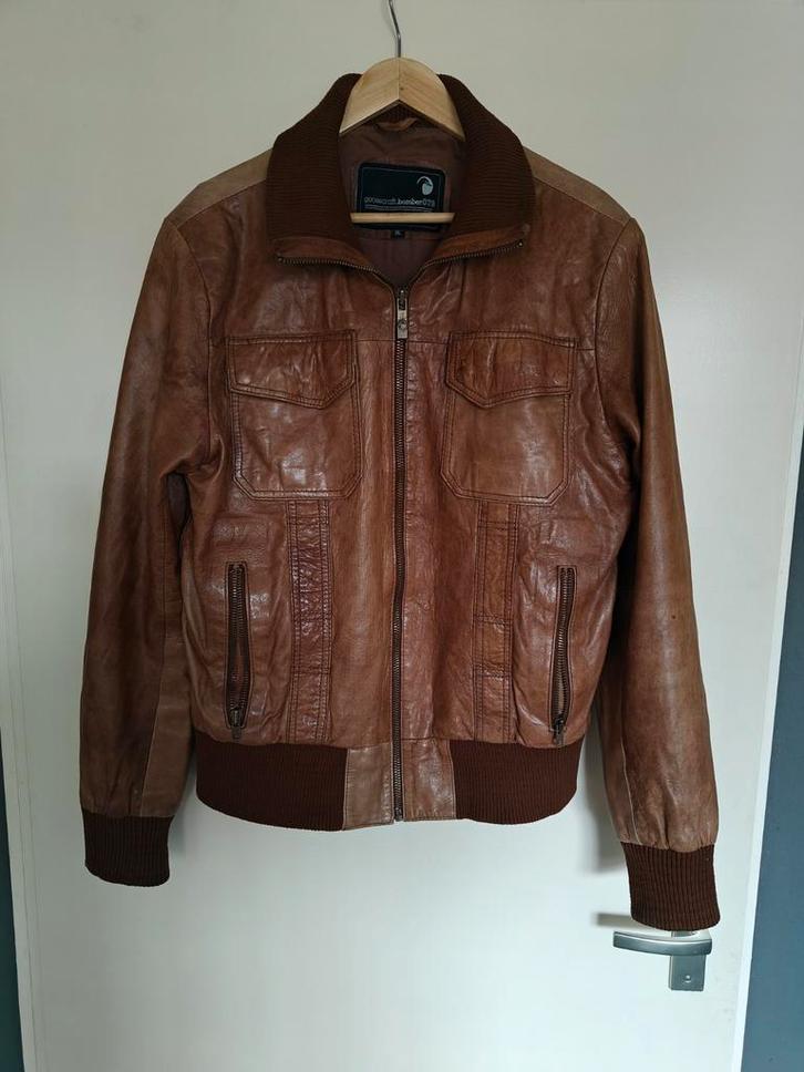 Leren Goosecraft tussenjas mt XL, Kleding | Heren, Jassen | Winter, Gedragen, Maat 56/58 (XL), Bruin, Verzenden