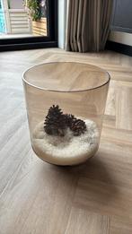 Groot bruinkleurig windlicht, Huis en Inrichting, Woonaccessoires | Kandelaars en Kaarsen, Ophalen, Zo goed als nieuw, Kandelaar
