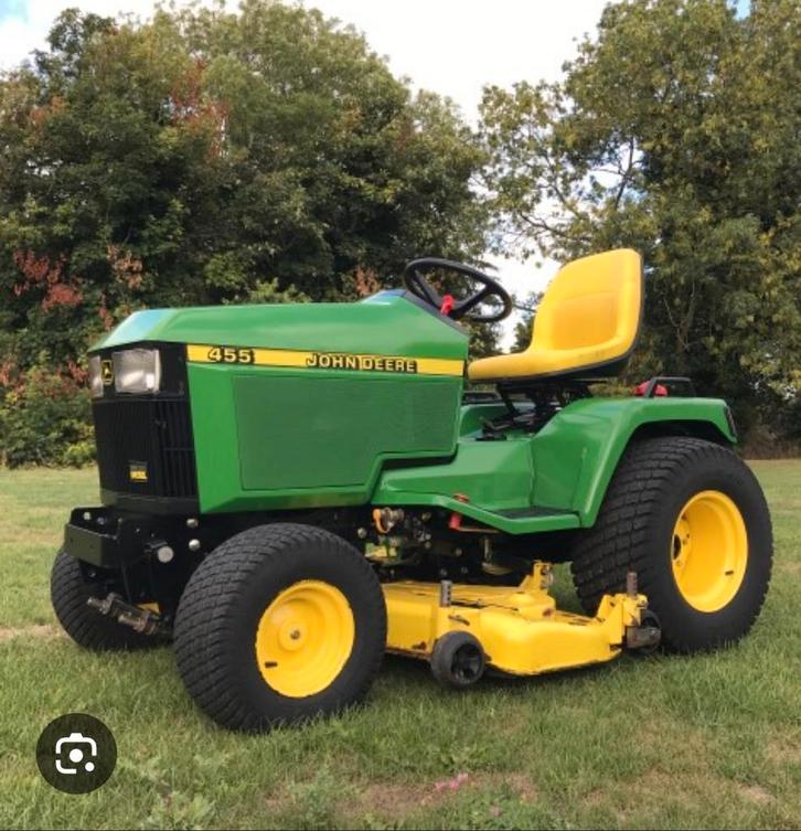 Gezocht - John Deere 455 of 430, Tuin en Terras, Grasmaaiers, 50 cm of meer, Ophalen