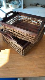 Twee mooie hout met rotan manden, Ophalen, Mand, Zo goed als nieuw, Riet