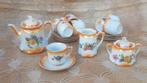 Antiek kinder servies met roze roosjes boeketjes parelmoer, Ophalen of Verzenden