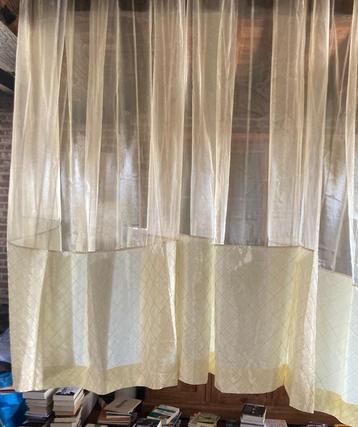 6 mooie vitrages ivoor met vlinderplooi onderkant echt zijde beschikbaar voor biedingen