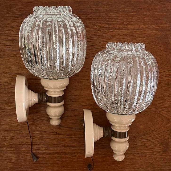 Twee Temsa Badkamerlampen Jaren 70 Vintage Design Wandlampen, Antiek en Kunst, Antiek | Lampen, Ophalen of Verzenden