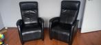 Zwart lederen relaxfauteuils GRATIS, Ophalen, Gebruikt, 75 tot 100 cm, Leer