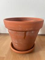 Terracotta Bloempot met Schotel, Tuin en Terras, Bloempotten, Gebruikt, Rond, Binnen, Ophalen of Verzenden