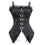 Dames zwart gestreept korset corset sexy gothic steampunk, Verzenden, Zwart, Body of Korset