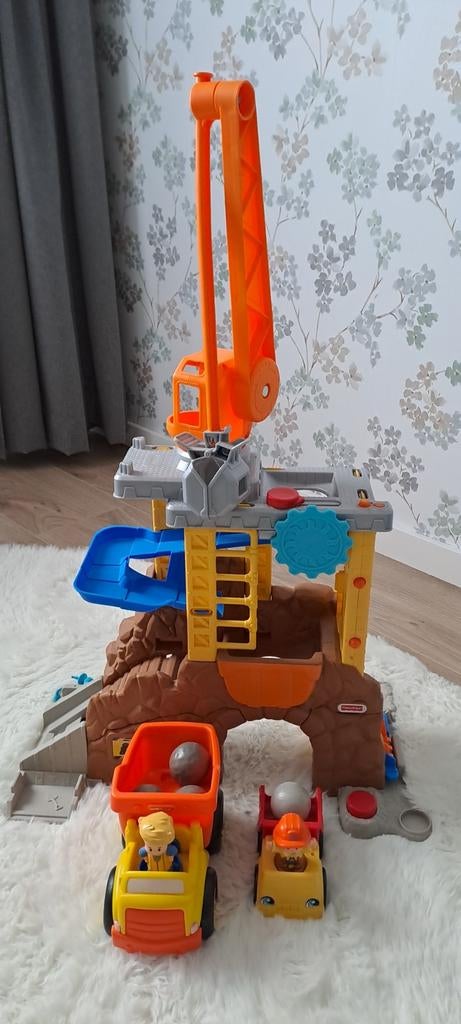 Fisher Price Little People bouwterrein met grijparm, Ophalen of Verzenden, Zo goed als nieuw, Speelset, Met licht