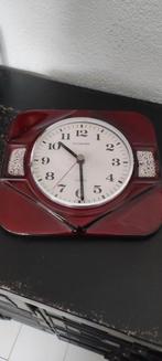 Vintage wandklok keramiek bruin Dugena Germany, Huis en Inrichting, Woonaccessoires | Klokken, Ophalen of Verzenden, Gebruikt