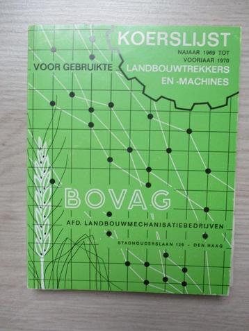 Koerslijst landbouwtrekkers en machines + serienummers 1969 beschikbaar voor biedingen