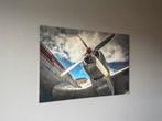 UNIEK: Schilderij van een vliegtuig op aluminium !, Huis en Inrichting, Ophalen, Oorspronkelijke maker, 100 tot 125 cm, 75 cm of meer