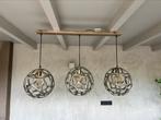 Hanglamp open bollen 3-delig 1.20 m., Ophalen, Gebruikt, Metaal, Minder dan 50 cm