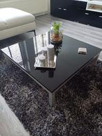 Salontafel vierkant laag zwart glimmend., Ophalen, 100 tot 150 cm, 50 tot 100 cm, Zo goed als nieuw