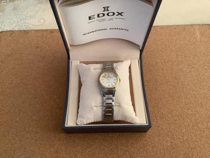 Edox dameshorloge vintage, Sieraden, Tassen en Uiterlijk, Horloges | Dames, Zo goed als nieuw, Polshorloge, Overige merken, Staal