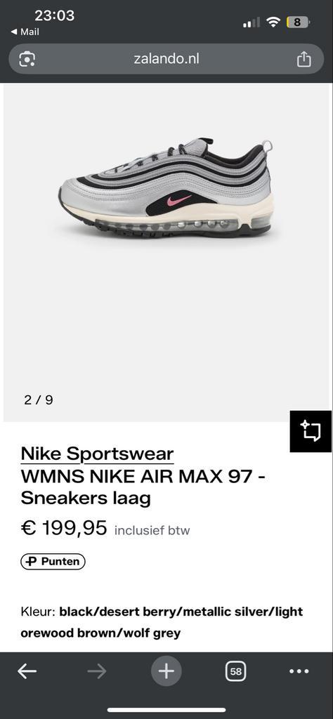 Nike Air Max 97 OG Silver Bullet - Maat 38 - Nieuw, Kleding | Dames, Schoenen, Nieuw, Sneakers of Gympen, Grijs, Ophalen of Verzenden