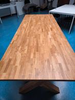 Eiken tafel met kruispoten - 230x90x80 cm, Ophalen, Eikenhout, 200 cm of meer, 50 tot 100 cm