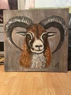 olieverf schilderij op steigerhout, Ophalen of Verzenden