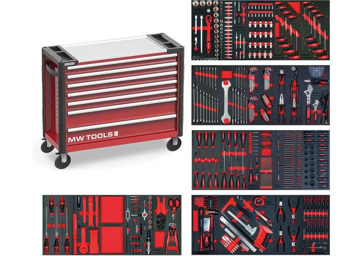 Gevulde robuuste gereedschapswagen XL 514-delig MW Tools, Auto diversen, Autogereedschap, Zo goed als nieuw, Ophalen