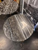 Set Marmeren Bijzettafeltjes unieke vondst, Minder dan 50 cm, Gebruikt, Rond, Minder dan 50 cm