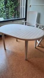 Tuintafel met 2 verstelbare stoelen, Ophalen, Kunststof, Gebruikt, 100 tot 150 cm