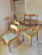 Set van 6 stoelen van Henning Kjearnulf voor Korup, 1960, Huis en Inrichting, Stoelen, Ophalen, Gebruikt, Bruin, Nvt