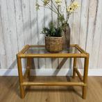 Rotan bijzettafel vintage bohemian tafel, Huis en Inrichting, Tafels | Bijzettafels, Overige materialen, Vintage bohemian, Minder dan 45 cm