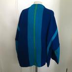 Handgeweven jas blauwtinten met groen maat one size, Kleding | Dames, Jasjes, Kostuums en Pakken, Verzenden, Zo goed als nieuw