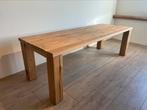 Robuuste eiken eettafel 250 x 90 cm. Showroommodel!, Ophalen, 50 tot 100 cm, Tromphout, Vijf personen of meer