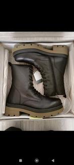 Stevige veterboots 100% leer, Oxmox, Zwart, Snowboots, Nieuw