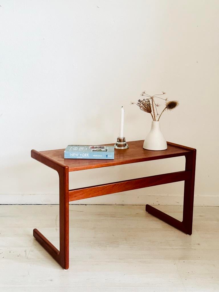 Vintage midcentury bijzettafeltje teak jaren ‘60, Ophalen, Minder dan 45 cm, Minder dan 55 cm, Vintage midcentury