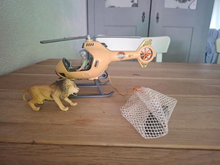 Schleich Wildlife Jungle Helikopter met extra dieren!, Kinderen en Baby's, Speelgoed | Actiefiguren, Zo goed als nieuw, Ophalen of Verzenden