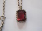 Antiek zilveren jasseron ketting met hanger., Ophalen of Verzenden, Zilver, Hanger