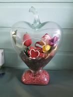 GLAZEN HART MET BLOEMEN, Ophalen of Verzenden