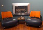 Leolux Pallone fauteuils met poef/hockers., Huis en Inrichting, Ophalen, Zo goed als nieuw, Metaal, Modern