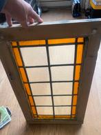 Glas in lood in houten raam, Doe-het-zelf en Verbouw, Gevelraam of Ruit, Ophalen of Verzenden, Zo goed als nieuw, Minder dan 80 cm
