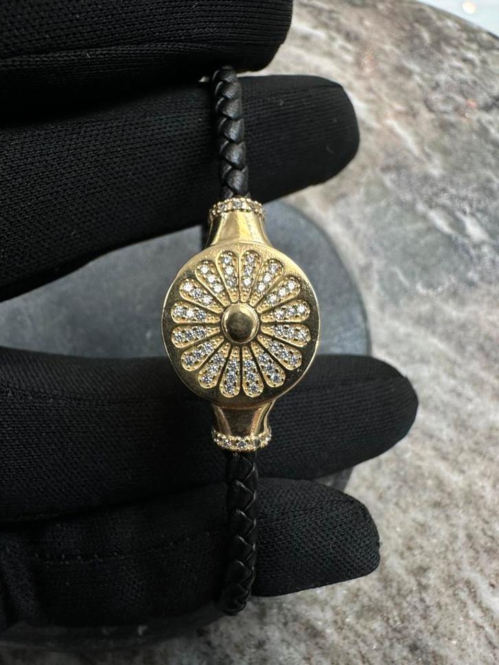 14k gouden Rolleman armband met zirkonia, Sieraden, Tassen en Uiterlijk, Armbanden, Nieuw, Goud, Ophalen of Verzenden